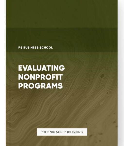 Evaluating Nonprofit Programs