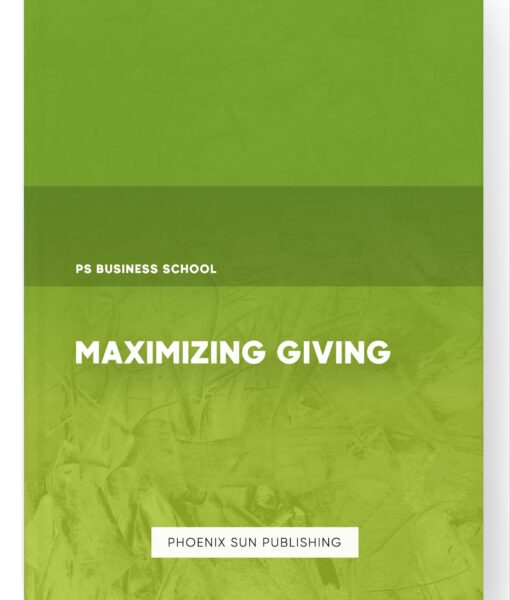 Maximizing Giving