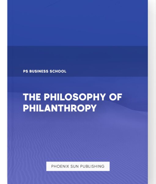 The Philosophy of Philanthropy