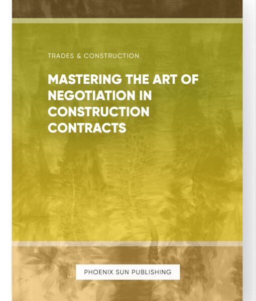 Mastering the Art of Negotiation in Construction Contracts