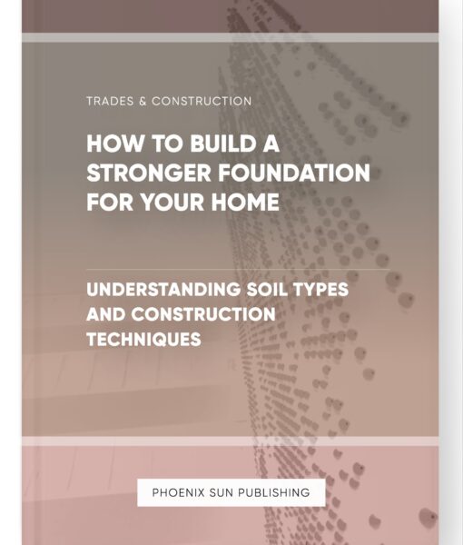 How to Build a Stronger Foundation for Your Home – Understanding Soil Types and Construction Techniques